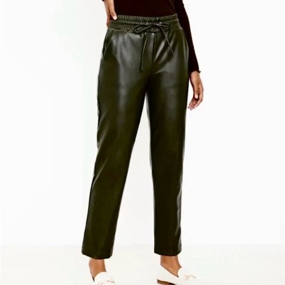 LOFT Pants - LOFT Faux Leather Straight Leg Black Pants